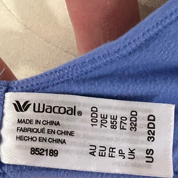 Wacoal How Perfect Soft Cup Wireless Blue Bra 852189 Size  32DD - Picture 4 of 4